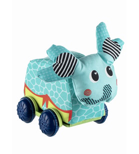 Peluş Fil Bebek Oyuncağı Araba (Mavi)