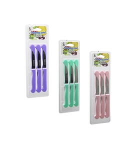 6PCS MEYVE BIÇAK  RENKLİ PLASTİK SAPLI   VAKUMLU AMBALAJ   BRKT-806155 (5343)