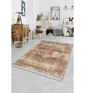 Taba Vintage Dokuma Pamuk Tabanlı Kaymaz Kilim KLM116