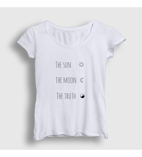 Presmono Kadın Beyaz The Sun The Moon The Truth Dizi Teen Wolf T-Shirt 341217tt (Beyaz)