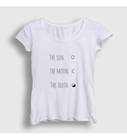 Presmono Kadın Beyaz The Sun The Moon The Truth Dizi Teen Wolf T-Shirt 341217tt (Beyaz)