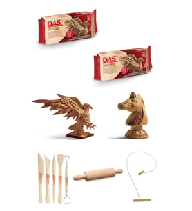 DAS Wood 350 Gr Modelling clay 2'li  Ahşap Modelleme Ebeşuar kil Seti