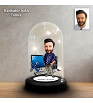 KİŞİYE ÖZEL BİLGİSAYARCI TASARIMLI IŞIKLI KARİKATÜR FANUS BİBLO FN119