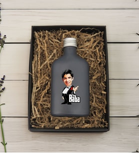 BK Gift Hediye Kutulu Kişiye Özel The Baba Karikatürlü Antrasit Tasarım Cam Şişede 200 ml Kolonya-3, Babaya Hediye, Babalar Günü Hediyeleri, Hediyelik Baskılı Kolonya