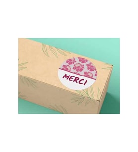 Merci Sticker Mat Yuvarlak Teşekkür Etiketi Mersi 4 Cm (40 ADET)