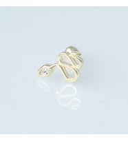 Zirkon Taşlı Serpent Modeli Gold Kaplama Gümüş Tragus