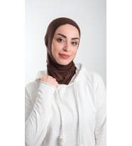 Kahverengi Pratik Hazır Geçmeli Tesettür Bone Sandy Kumaş Spor Hijab 2113_14