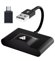 Ally USB+Type-C Adaptör Android Kablosuz Carplay Adaptör Çevirici (Siyah)