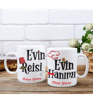 Evin Reisi ve Evin Hanımı Kupa Bardaklar ( İkili Set)