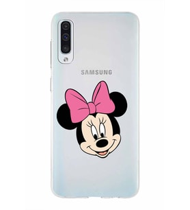Samsung Galaxy A50  Kapak Minnie Mouse Tasarımlı Şeffaf Silikon Kılıf