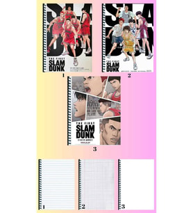 the first slum dunk 3 adet defter A4 büyük boy 72 sayfa çizgili_kareli_çizgisiz defter seti