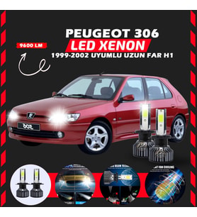 Peugeot 306 1999-2002 Uzun Far Uyumlu Şimşek Etkili Led Xenon Pro Series H1