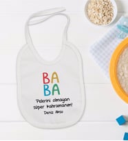 BK Kids Kişiye Özel Baba Tasarımlı Bebek Mama Önlüğü - Model 2