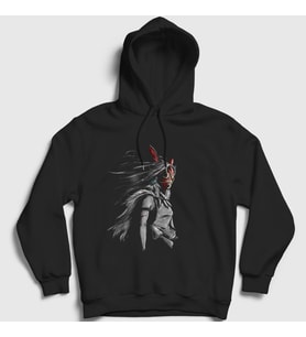Presmono Unisex Siyah Mask Anime Film Princess Mononoke Kapüşonlu Sweatshirt 454663tt