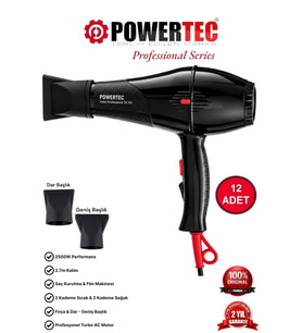 Powertec TR-701 Profesyonel Fön Makinesi 12 ADET