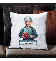 Kişiye Özel Hediye En Başarılı Erkek Beyin Cerrahı Karikatürlü Yastık