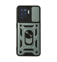 Oppo Reno 5 Lite Kılıf Pars Lens Yüzüklü Silikon - Yeşil