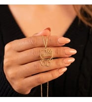 Kişiye Özel 925 Ayar Gümüş Hello Kitty Figürlü İsim Kolye (Gold)