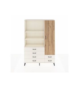 Arges Dolap 7 Raflı 6 Çekmeceli Tek Kapaklı  132x30x195 Aytaşı-Çam/Aytaşı