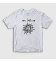 Presmono Unisex Çocuk Beyaz Gray Alice In Chains T-Shirt 7596tt (Beyaz)