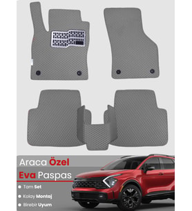 KİA SPORTAGE HYBRİD (2021-2025) Uyumlu EVA Paspas Tam Set–Araca Özel,Kolay Montaj,Su Geçirmez