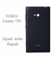 Nokia Lumia 720 Arka Kapak Batarya Pil Kapağı Siyah