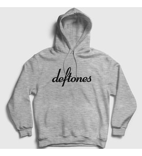 Presmono Unisex Gri Logo Deftones Kapüşonlu Sweatshirt 139180tt (Gri)