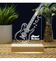 Elektrogitar İsme Özel 3D Led Lamba
