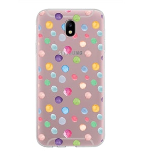 PrintiFy Samsung Galaxy J7 Pro ile Uyumlu 1mm Slim Fit Water Color 6 Baskılı Şeffaf  Kılıf