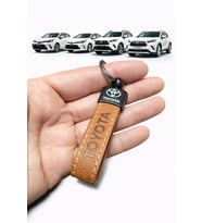 Toyota Ve Logolu Anahtarlık SUNİ Deri (KAHVERENGİ) (Standart)