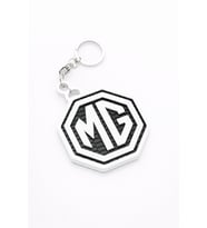3D Baskı MG Logo Tasarım Anahtarlık – Petek Desenli Araba Anahtarlığı (Siyah Beyaz)