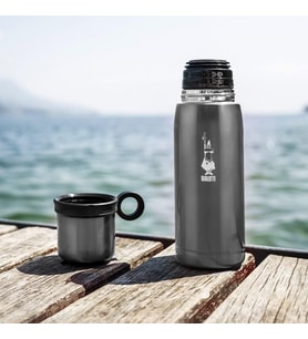 Termos - 460mL - Koyu Gri Renk - Paslanmaz Çelik - Çift Katmanlı - 12 Saat Sıcak 24 Saat Soğuk Tutar - Bardaklı Kapak Özelliği
