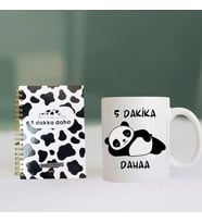 5 Dakika Daha Temalı Kupa ve Konuşan Ajanda Hediye Seti  Eğlenceli ve Motivasyonel Ofis & Günlük Set