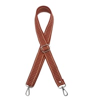 Angel Çanta Aksesuar 120x3 cm Polyester Kolon Çanta Sapı Taba Renk Bej Şeritli Gümüş Metalli