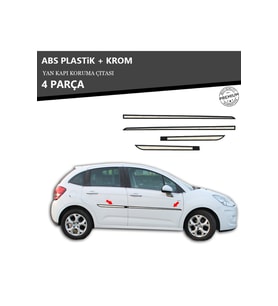 CITROEN C3 2010-15 YAN KAPI KORUMA ÇITASI PLASTİK + KROM