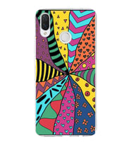 PrintiFy Huawei P Smart Plus ile Uyumlu 1mm Slim Fit Retro Renkler 4 Baskılı Şeffaf  Kılıf