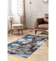 Dijidekor Halı mavi Cool Modern Yıkanabilir Saçaklı Kesme İnce Yolluk Kilim Salon Halısı Modelleri