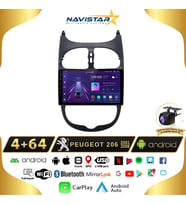 Peugeot 206  2001-2008 Model 4GB + 64GB Android 13 Kablosuz Carplay Navigasyon Multimedya Sistemi