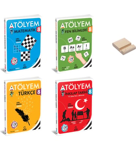 Lgs 8. Sınıf Atölyem Matematik Fen Türkçe ve Inkılap 4lü Set + Telefon Standı