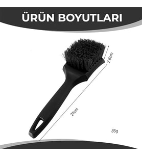 Sogud Lastik Temizleme Fırçası – Jant, Paspas Araç İç/Dış Detay Temizliği İçin Sert Kıllı Ergonomik
