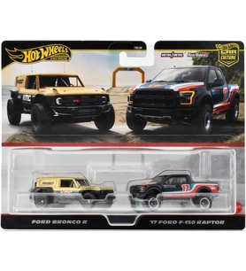 Hot Wheels Premium HRR77 Car Culture 2 Pack Ford Bronco R // '17 Ford F-150 Raptor