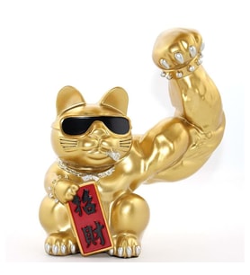 Polyester Şanslı Kedi Figürü Dekoratif Hediyelik
