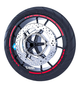 Reflektif Kırmızı Moto GP Stili Jant Şeridi Sticker Reflektif, Floresan, Özel Re