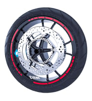 Reflektif Kırmızı Moto GP Stili Jant Şeridi Sticker Reflektif, Floresan, Özel Re