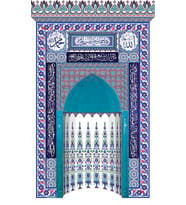 Armada çini 220x370 KS-26 Çini Ayetel Kürsülü Mihrap Cami Mihrapları