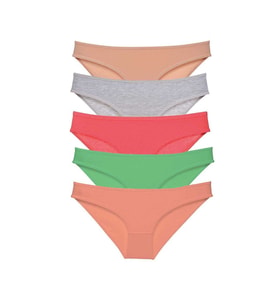5 adet Eko Set Likralı Kadın Slip Külot Soft Renkler