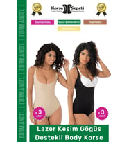 #Korse Kayma Önleyen 2 Beden Küçülten İz Yapmayan Lazer Kesim Göğüs Destekli Body Korse 6'lı Set