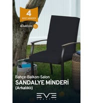 Bahçe Salon Balkon Arkalıklı Fermuarlı Bağlanabilir Yıkanabilir Sandalye Mi