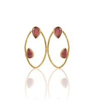 Kadir Jewellery 22 Ayar Altın Kaplama Geometrik Küpe -El İşçiliği Ve Hipoalerjenik Küpe