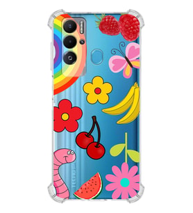 PrintiFy Tecno Pova Neo Uyumlu Water Color 5 Baskılı Şeffaf Köşe Korumalı Antişok Kılıf